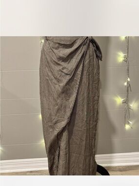 Striped Wrap Maxi Skirt size 10 Medium